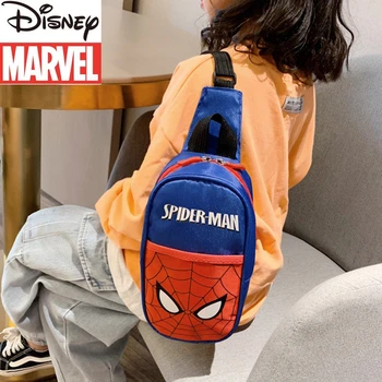 Disney Marvel, детска наклонена чанта с Човека-паяк, Голям Голям Поясная чанта за момчета и момичета, Мультяшная Модерна детска Нагрудная чанта