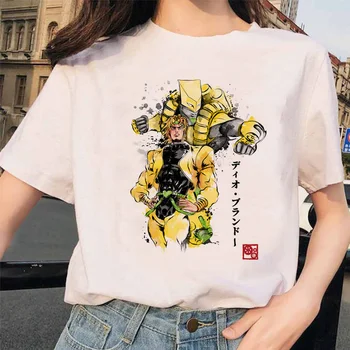 Dlrn Jojo Bizarre Adventure Нови Модни Дамски Тениски Графични Тениски С Принтом Японски Аниме С Къс Ръкав В Ежедневието Бели Върхове