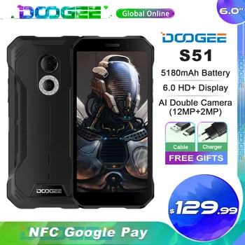 Doogee S51 Здрав Телефон Android 12 Смартфон с 4 + GB 64 GB 6.0 