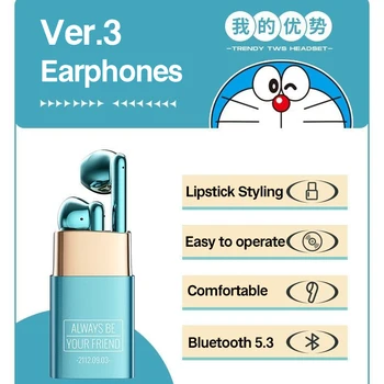 Doraemoned Слушалки Подарък За Приятелка TWS Стерео Bluetooth 5,0 Безжични Слушалки С Докосване Детска Слушалки Коледен Подарък