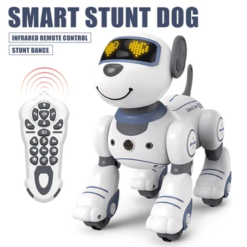 EBOYU BG1533 Радиоуправляемая Кучето Робот е Играчка, Програмируем Умен Радиоуправляеми Куче Робот Робот Комплект с Led Очи, Разходки, песни, Танци Подарък за Деца