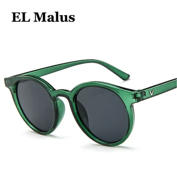 [EL Malus] Нови Слънчеви очила в кръгла Рамка, Дамски Ретро Маркови Дизайнерски Розови, Зелени, Жълти Слънчеви очила, Дамска Мода За шофиране На открито