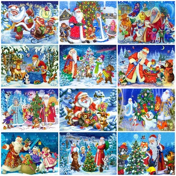 Evershine 5D САМ Диамантена Картина на Дядо Коледа Пълна с Кръгла, Квадратна Диамантена Бродерия Мультяшная Мозайка Зимна Коледна Начало Декор