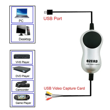 Ezcap USB2.0 HD Видеозахват ТЕЛЕВИЗИЯ DVD, VHS, Адаптер за DVR Рекордер Хищник Аналогов Конвертор на видео в Цифров Аудио за Windows 10 8 7