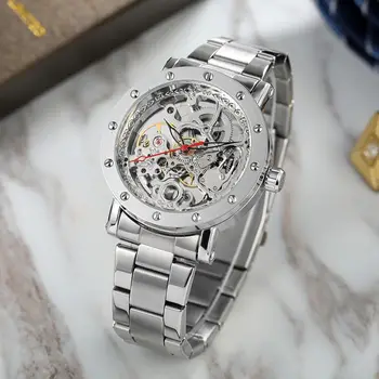 FORSINING Мъжки Часовник Прозрачен Royal Дизайн на Ръчен Механичен Часовник С виртуален скелет Tourbillion С Автоматично Навиване Мъжки Часовник Reloj