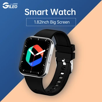GILEO Смарт Часовници Дамски Мъжки Умен Часовник Bluetooth Покана Smart Помощник Цифрови За Android и IOS