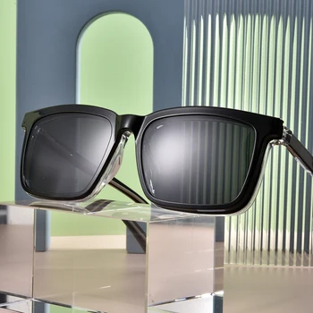 Gmei 2 В 1 мъжки Поляризирани Слънчеви очила с Клипсой в Квадратни Пластмасови рамки За очила При Късогледство, Оптични Рамки за Очила По Рецепта 21103