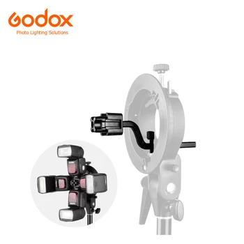 Godox S-FA Универсален Алуминиев Четири Притежателя на Speedlite Адаптер Гореща Обувка за Монтиране Адаптер за Светкавица