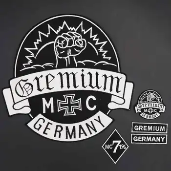 Gremium Германия MC Голяма Бродерия на Мотоциклет Колоездач Кръпка Дрехи Стикери с Аксесоари За Облекло Икона