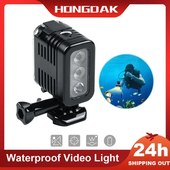 HONGDAK 45 Метра Водоустойчив Видео Лампа за Гмуркане Led Spot Лампа за Gopro Go Pro Подводен Заполняющий Лампа, Аксесоари за Екшън Камери