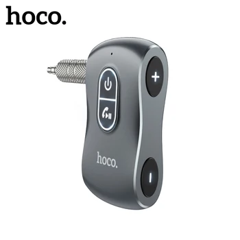 Hoco E73 3,5 мм Жак AUX Безжичен Приемник В Кола Вграден Микрофон, Музикален Предавател Хендсфри Автомобилен Комплект Безжична Аудио Адаптер