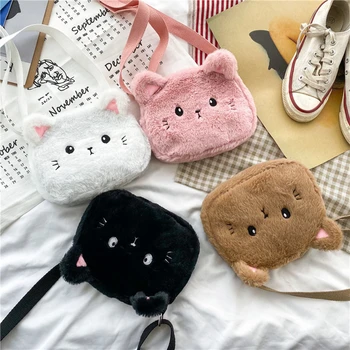 Instagram карикатура момиче диагонал кръст чанта е супер сладък котка чанта