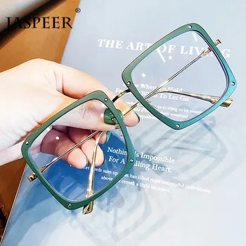 JASPEER Ретро Извънгабаритни Квадратни Рамки За Очила Дамски Мъжки Класически Рамки За Очила Компютърни Стъклени Оптични Рамки за очила