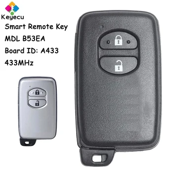 KEYECU Smart Prox Дистанционно Ключ с 2 Бутона 433 Mhz ASK ID74 Чип за Toyota Highlander Land Cruiser 200 ще се инсталира на зми B53EA ID платка: A433