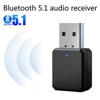 KN318 Bluetooth USB 5.1 Адаптер Предавател Приемник Двоен Изход AUX Bluetooth Безжична Стерео Аудио Адаптер За ТЕЛЕВИЗОР, КОМПЮТЪР Комплект за Кола