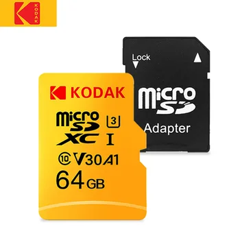 KODAK 128 GB Micro SD Карта 256 GB 64 GB 32 GB Оригинална Карта Памет TF Карта V30 U3 100 MB/s. Cartao De Memoria Безплатен SD Адаптер