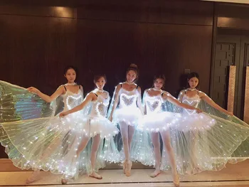 LED светещи Крила на Пеперуда Наметало балетна пола Възрастни, детски етап костюми Откриването на Танцов Костюм