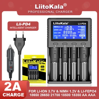 Liitokala Lii-PD2 Lii-PD4 LCD дисплей от 3,2 До 3,7 На 3,8 1,2 В 25500 18650 18350 26650 20700 14500 Нимх Литиева батерия LiFePO4 Зарядно устройство