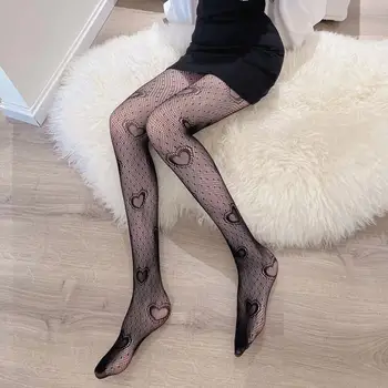 Love Dots Тенденция Секси Черни Чорапи в стил Лолита