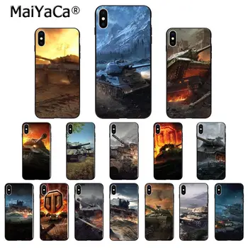 MaiYaCa World of Tanks Силиконов TPU Мек черен Калъф за телефон iphone 13 6S 6plus 7 7plus 8 8Plus X Xs MAX 5 5S XR