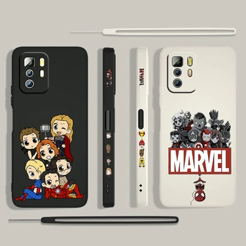 Marvel сладък герой на Америка За Xiaomi Redmi Note 11 11S 10 10S 9 9S 9T 8 8T 7 5 Pro, 4G 5G Течна Левица Въже Калъф За вашия Телефон, Калъф