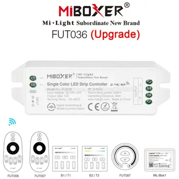 MiBOXER FUT036 (Update) Одноцветный контролер led лента DC12V 24V Приложение за смартфон /2.4 Ghz RF дистанционно управление / Гласово управление на Алекса