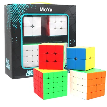 MoYu Cubing Клас Подарък Кутия 2x2 Куб 3x3 4x4 5x5 Скорост на Професионални Магически Кубчета MeiLong 2 бр.|4 бр./компл. Развиване на Играчките-пъзел