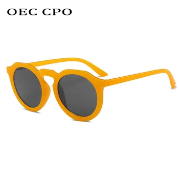 OEC CPO Реколта Кръгли Слънчеви Очила Дамски Маркови Дизайнерски Модни Оранжеви Слънчеви Очила За Жени Нюанси UV400 Очила Oculos De Sol