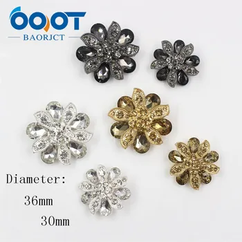 OOOT BAORJCT 1711112 1 бр., Акрилни, метални бижута, копчета с диаманти, копчета с цветя модел, аксесоари за облекло, материали 