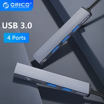 ORICO Алуминиев ХЪБ Тип с 4 Порта USB 3,0 2,0 Ултратънък Преносим Сплитер Cardreader Адаптер Станция За Компютърни Аксесоари