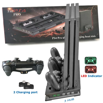 PS4 PRO Вертикална Охлаждаща Поставка за Зареждане P S4 Play Station 4 Джойстика Зарядно Устройство Зарядно устройство за Игри Sony Playstation 4 Pro