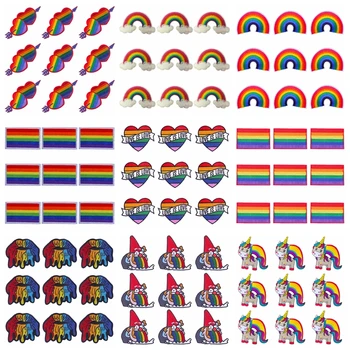 Pulaqi 10 БР. ЛГБТ-Пластир с Преливащи се цветове на Едро Ивици Железни Ивици За Дрехи Стикер Ивица на Едро за Директна Доставка На Поръчка Кръпка