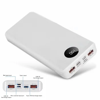 QC 3,0 Бързо Зареждане на USB Powerbank Зарядно Устройство, Кутия с Led Дигитален Дисплей 8*18650, Зарядно Устройство, Калъф За Всеки Смартфон