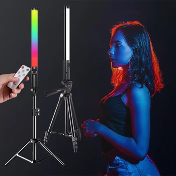 RGB Light Stick Пръчка Със Стойка За Статив Вечерни Цветни Led Лампи Заполняющий Светлина Ръчна Светкавица Speedlight Снимка Осветление Видео