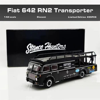 Stance Hunters 1: 64 Камион-транспортьор на FIAT 642 RN2 1957 година на издаване - Черно колекция Ferrari Limited 499 бр.