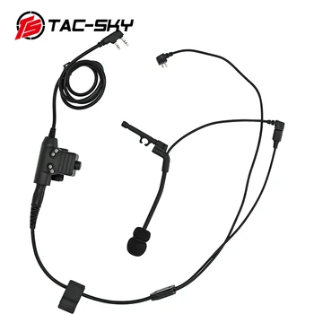 TS TAC-SKY идва с U94Ptt и микрофон, съвместим с комплекта Y-кабел за слушалки PELTOR COMTAC