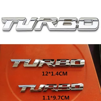 TURBO 3D Метален Стикер Емблема на Каросерията на Автомобила на Стикера С Покритие Покритие От Сплав С Иконата на Задната Врата на Колата Украса Авто Аксесоари