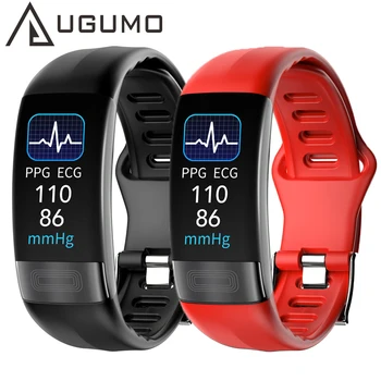 UGUMO ЕКГ Умни часовници за мъже womenTemperature Уреди За Измерване на Кръвното Налягане и Сърдечната Честота Монитори Smartband Фитнес Тракер Спорт Интелигентни Гривна