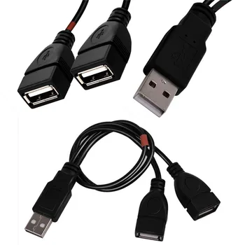 USB 2.0 A от Мъжете до Два USB Женски Концентратор на Данни USB Сплитер, USB Кабел за Зареждане захранващ Адаптер Удължител за Кабел за Лаптоп