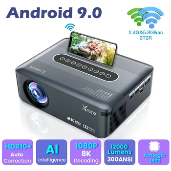 Ultra HD 8K Декодирующая Проекция 1080P Led видео проектор 12000 лумена Проекторът 5G Wifi Умен за Домашно кино Airplay Dolby Audio