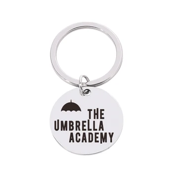 Umbrella Academy Ключодържател За Мъже И Жени, Високо Качество, Неръждаема Стомана, Сребрист Цвят, Хип-Хоп, Рок, Кръгъл Етикет, Ключодържател, Бижута