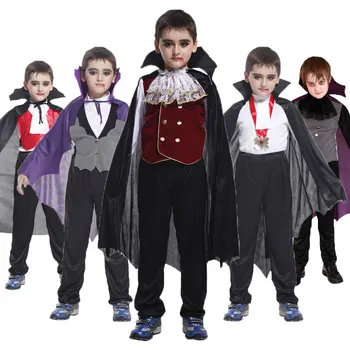 Umorden Карнавальная Парти на Хелоуин Децата Граф Дракула Готически Костюм на Вампир Фантазия Принц Вампир Cosplay за Момчета