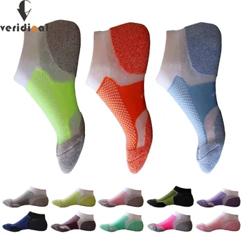 Veridical, 5 чифта/лот, Спортни Спортни чорапи, Дамски Чорапи, Памучни Многоцветни Окото Дишащи бързо съхнещи Компресия Чорапи до глезена