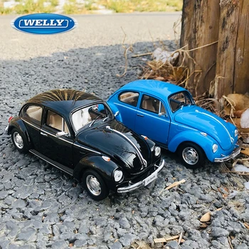 WELLY 1:24 Модел Автомобил Volkswagen Beetle От сплав, Лети под налягане, Метални Играчки Превозни Средства, Модел на Автомобила, Колекция Високо Моделиране, Детски Играчки, Подаръци