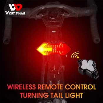 WEST BIKING Безжично Дистанционно мигач Велосипеден Фенер МТБ Насочени LED Велосипеден Задна Светлина USB Акумулаторна Велосипеден Задна Светлина