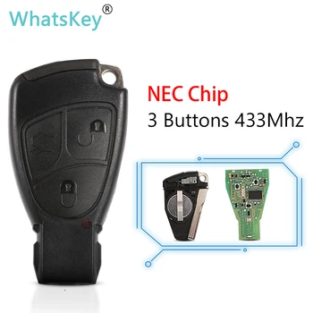 WhatsKey 2/3 от Бутона 433 Mhz Кола Ключодържател с дистанционно управление За За Mercedes Benz E SLK CL W203 W211 W208 1996-2005 NEC Smart Key