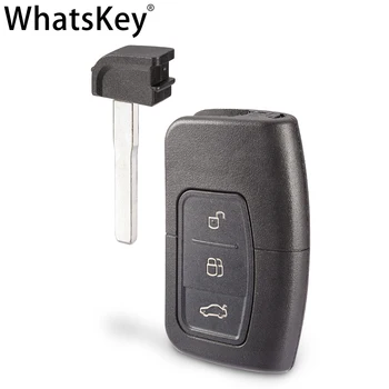 WhatsKey Модифициран за Ford Focus, Fiesta, C-Max, Galaxy Escape, Kuga Смарт-Карта за Дистанционно Ключ Обвивка Бесключевой Вход Ключодържател Калъф HU101 Нож