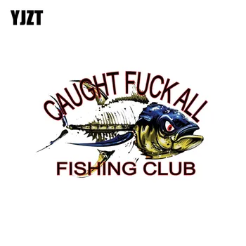 YJZT 15 см * 9,7 см Творчески Забавен Поета Рибарско Клуб Стикер PVC Автомобили Стикер 12-0421