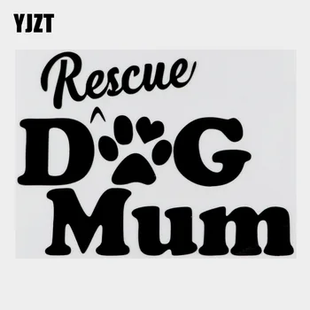 YJZT Спасяване на Куче Мама Лапа И Сърцето си за Любовта Vinyl Стикер Автомобили Стикер Черен/Сребрист 10B-0149