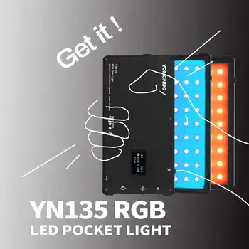 YONGNUO YN135 Mini RGB Video Led Осветява Напълно Пъстра Акумулаторна Лампа Джобна Лампа